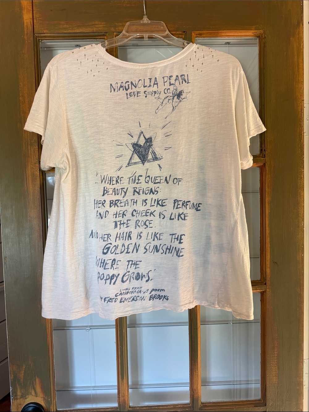 Magnolia Pearl Cream California Graphic Tee with Blue, Pink & Yellow Accents - Picture 3 of 10